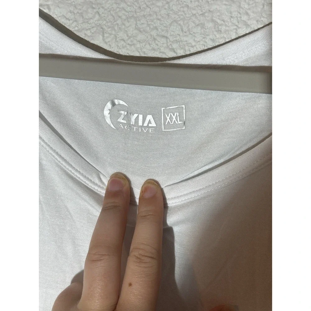 Zyia NWT Women's White Long Fitness Slit Tank XXL Running Essential - Picture 3 of 6
